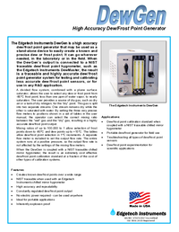 Thumbnail of document Data Sheet - DewGen High Accuracy Dew Point Generator